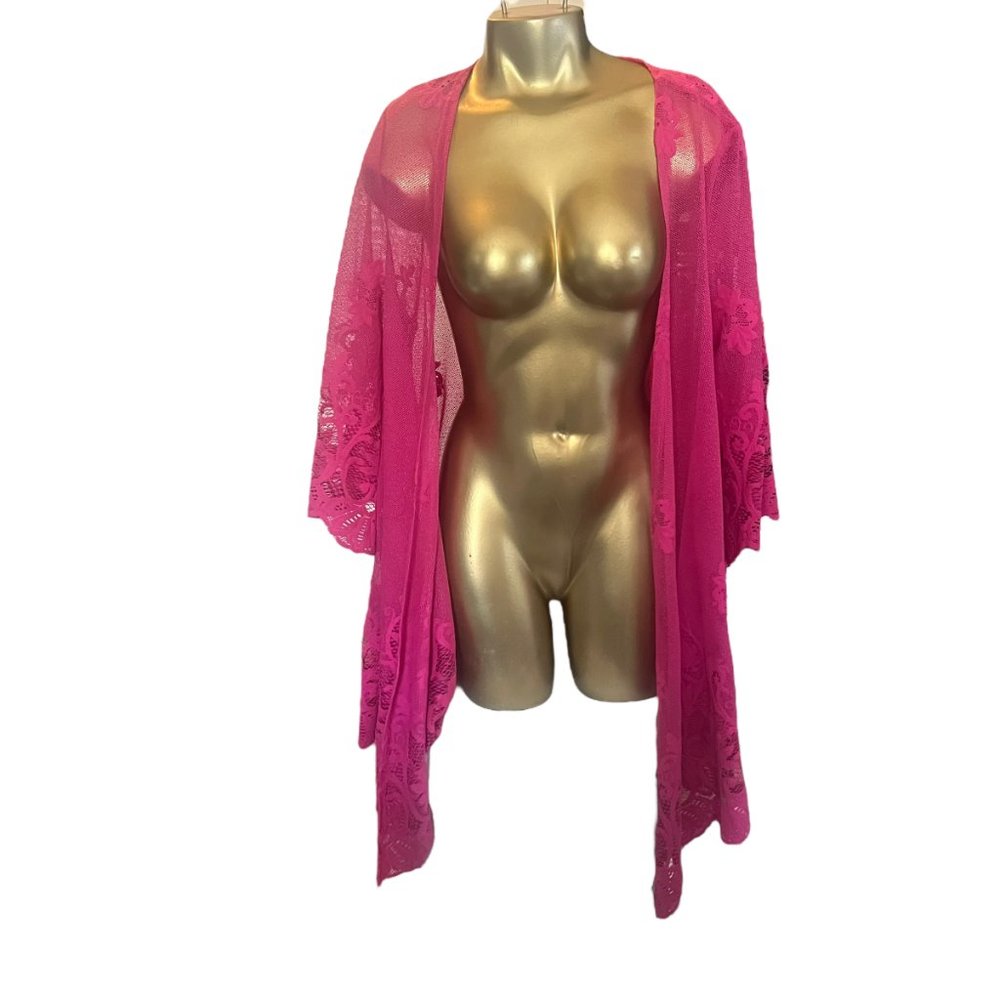 Blue Rain Vibrant Pink Lace Wrap